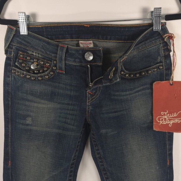 NWT‎ TRUE RELIGION USA Made 🇺🇸 DRFTR N/ JOEY WMM W/ STUDS Jeans 10503YF Sz 28 - Picture 13 of 15